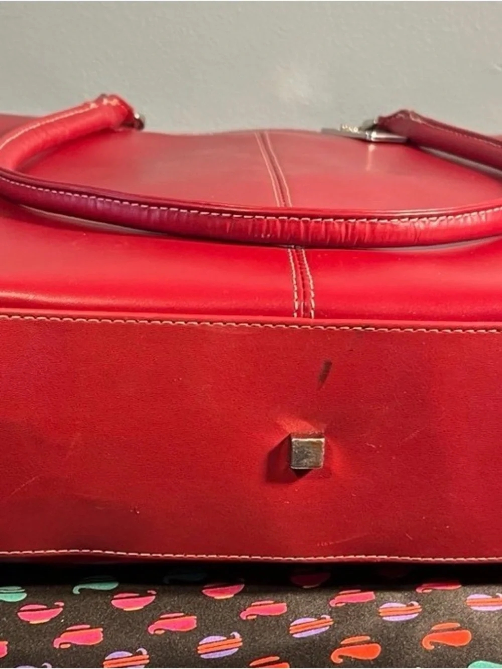 Targus Red 14” Laptop Tote Bag Faux Leather Briefcase